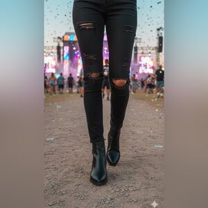 Blondo Black Leather Pointed Toe Block Heel Waterproof Ankle Booties Women’s 11M